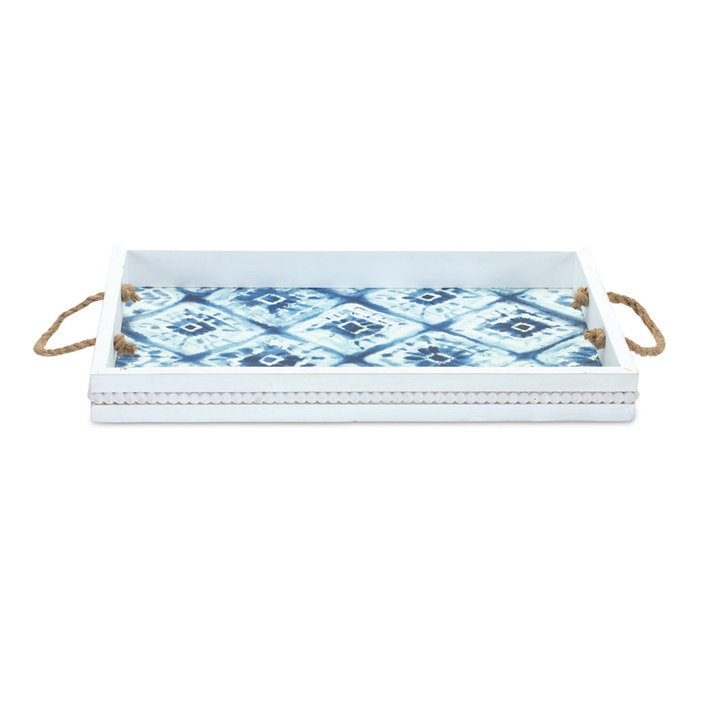 Set of 2 Shibori Print Rectangle Tray - Bombay Mercantile