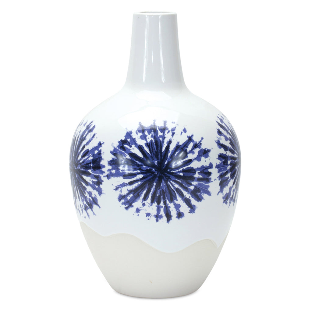Tie and Dye Pattern Ceramic Vase - Bombay Mercantile