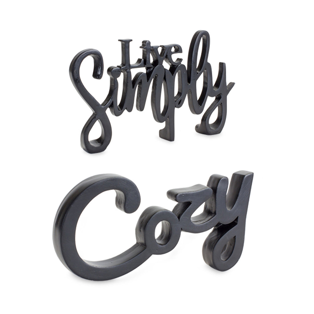 Set of 2, Cozy And Simply Sign - Bombay Mercantile