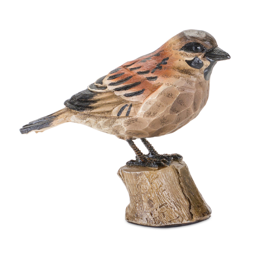 Brown Bird on Stump, Set of 2 - Bombay Mercantile