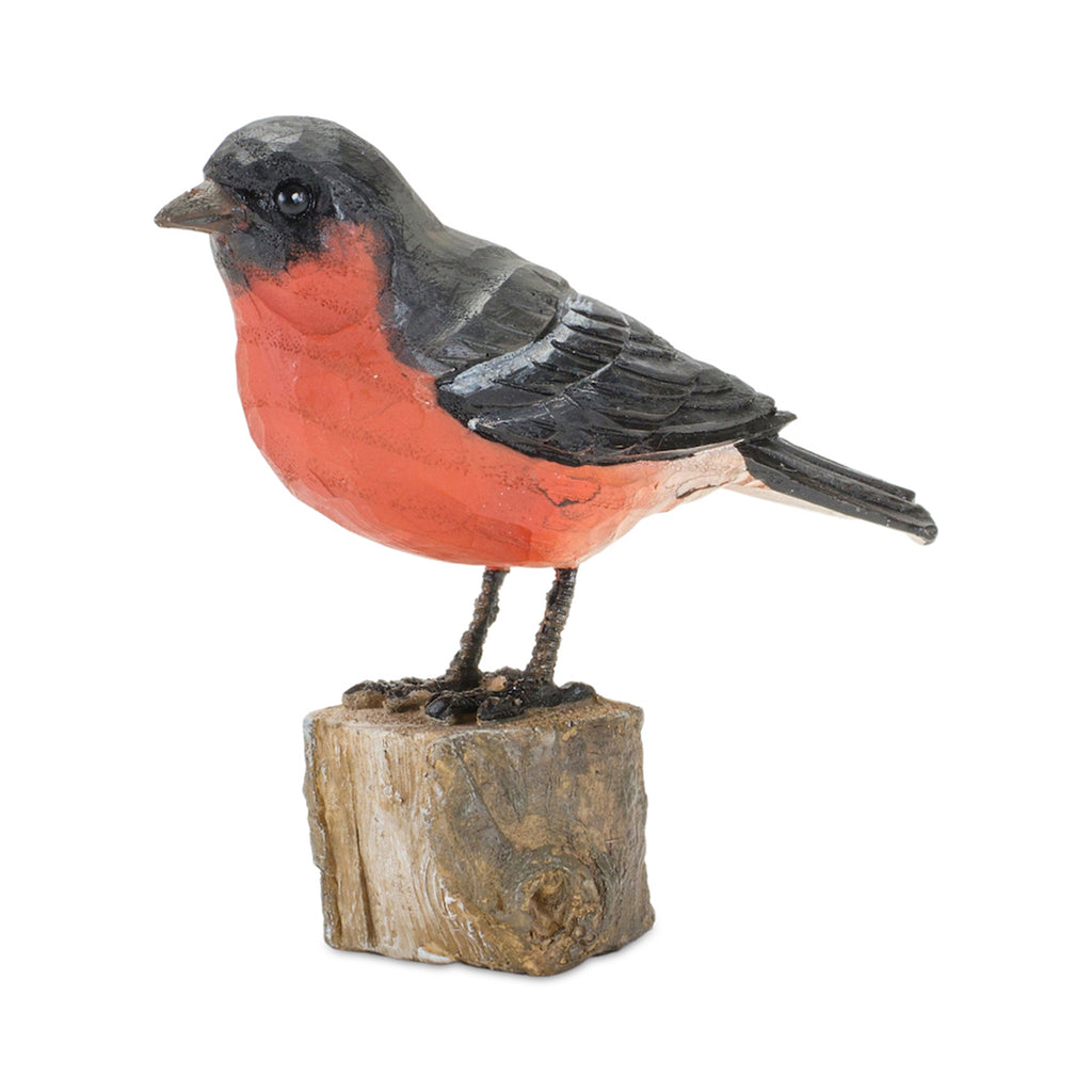 Orange/ Black Bird on Stump, Set of 2 - Bombay Mercantile