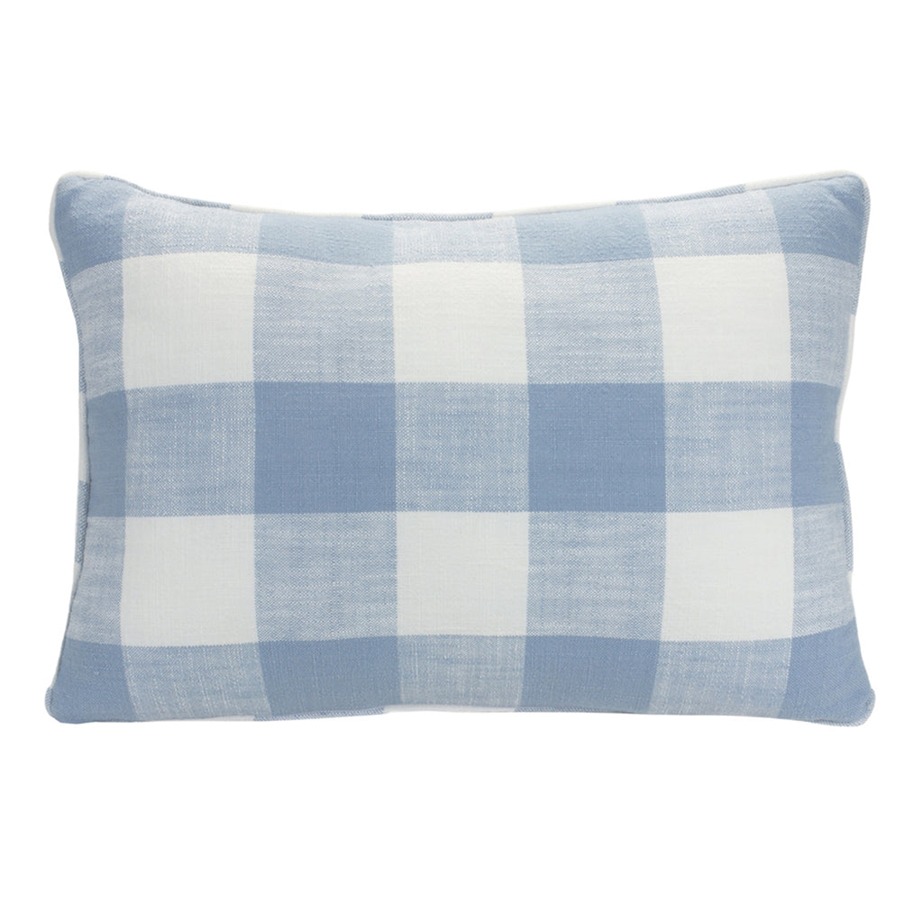 Blue/ White Checkered Pillow - Bombay Mercantile