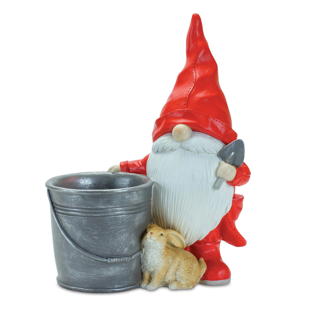 Gnome W/Pail And Bunny, Set of 2 - Bombay Mercantile
