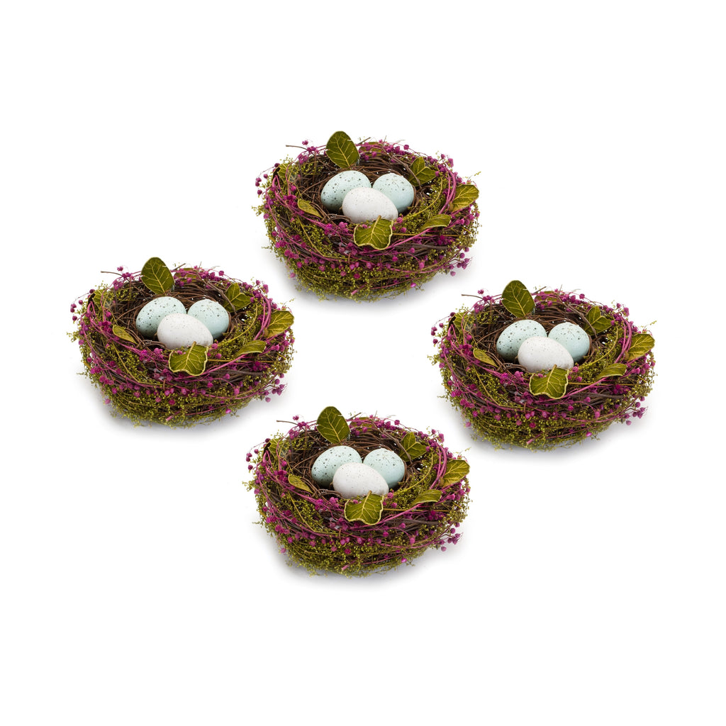 Set of 4, Nest With Eggs - Bombay Mercantile