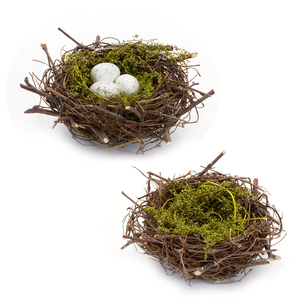 Set of 6, Nest And Nest With Eggs - Bombay Mercantile