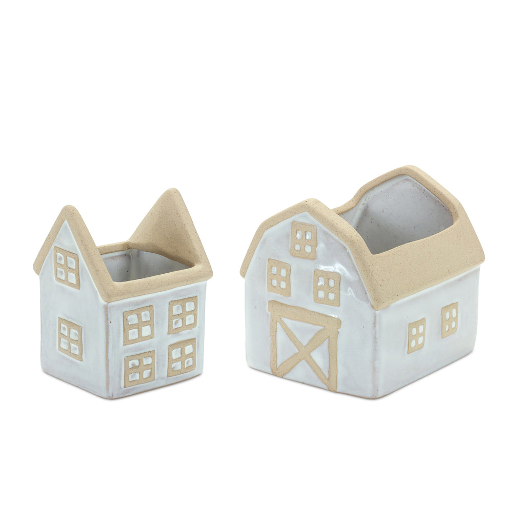 Set of 2 House Planter - Bombay Mercantile