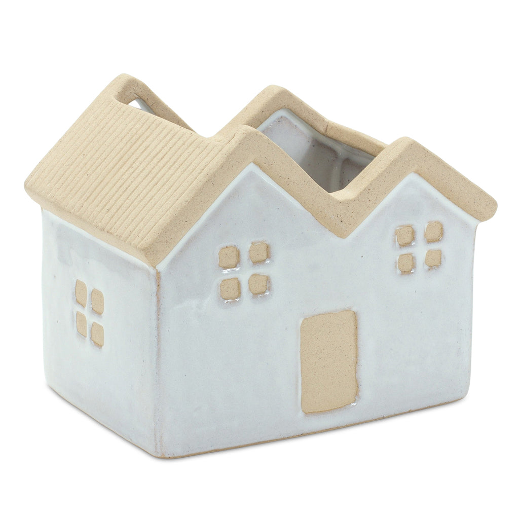 Set of 3 Open Roof House Planter - Bombay Mercantile