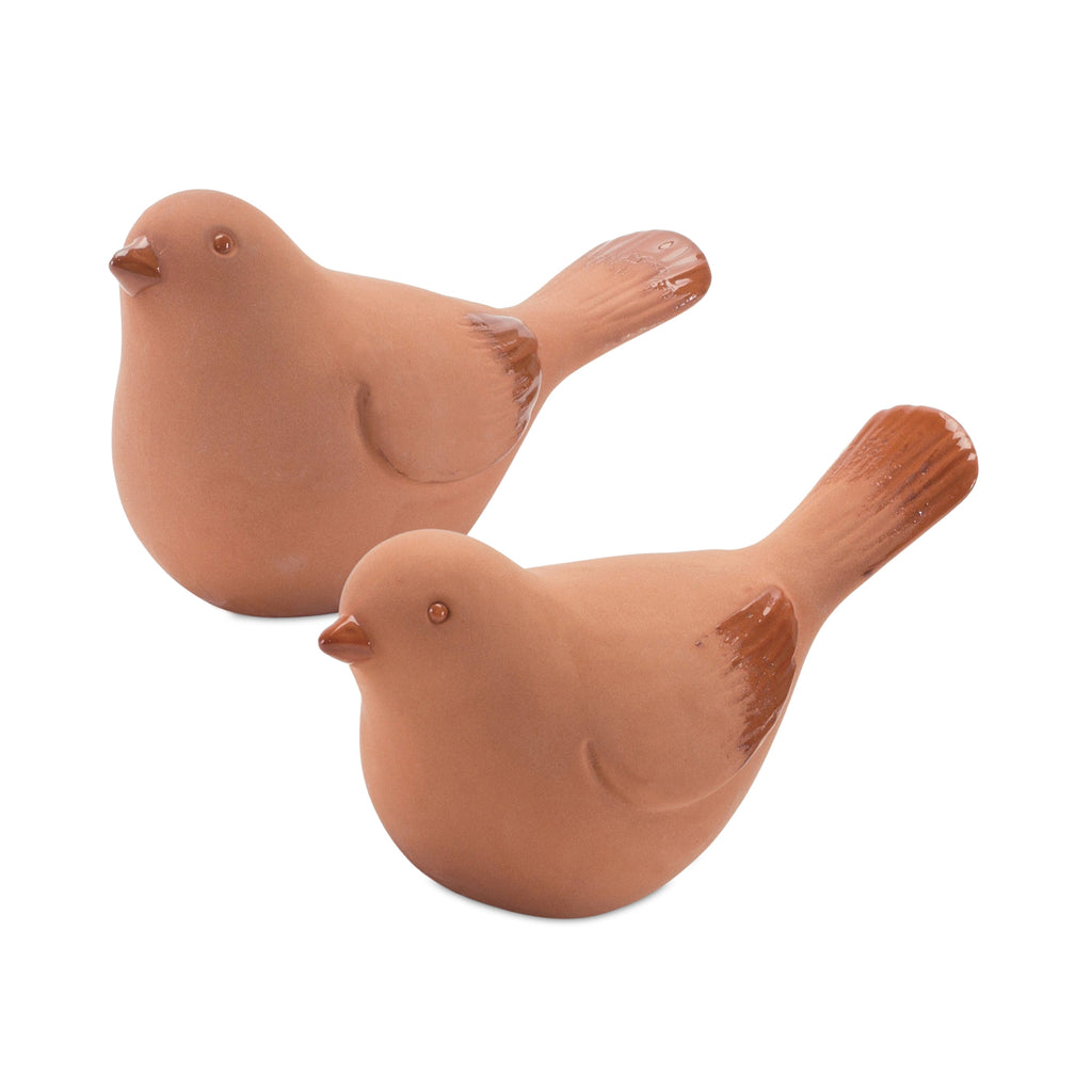 Set of 4 Ceramic Earthen Bird - Bombay Mercantile