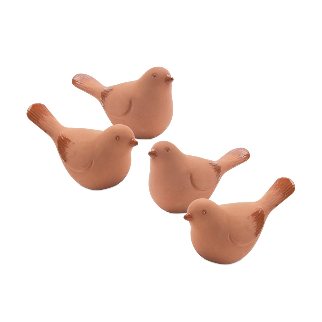 Set of 4 Ceramic Earthen Bird - Bombay Mercantile