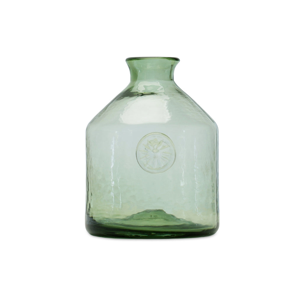 Transparent Green Glass Vase - Bombay Mercantile