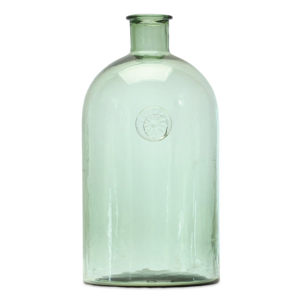 Transparent Green Tall Glass Vase - Bombay Mercantile