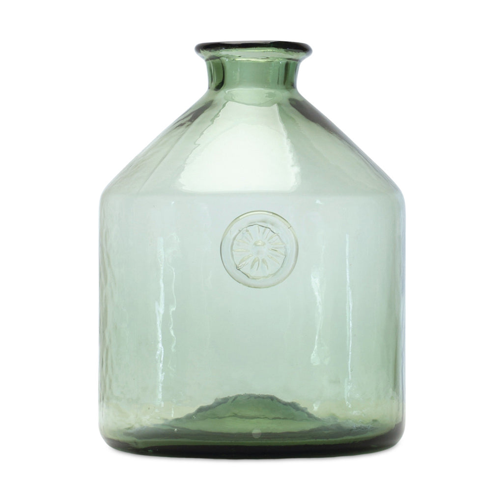 Transparent Green Glass Vase - Bombay Mercantile