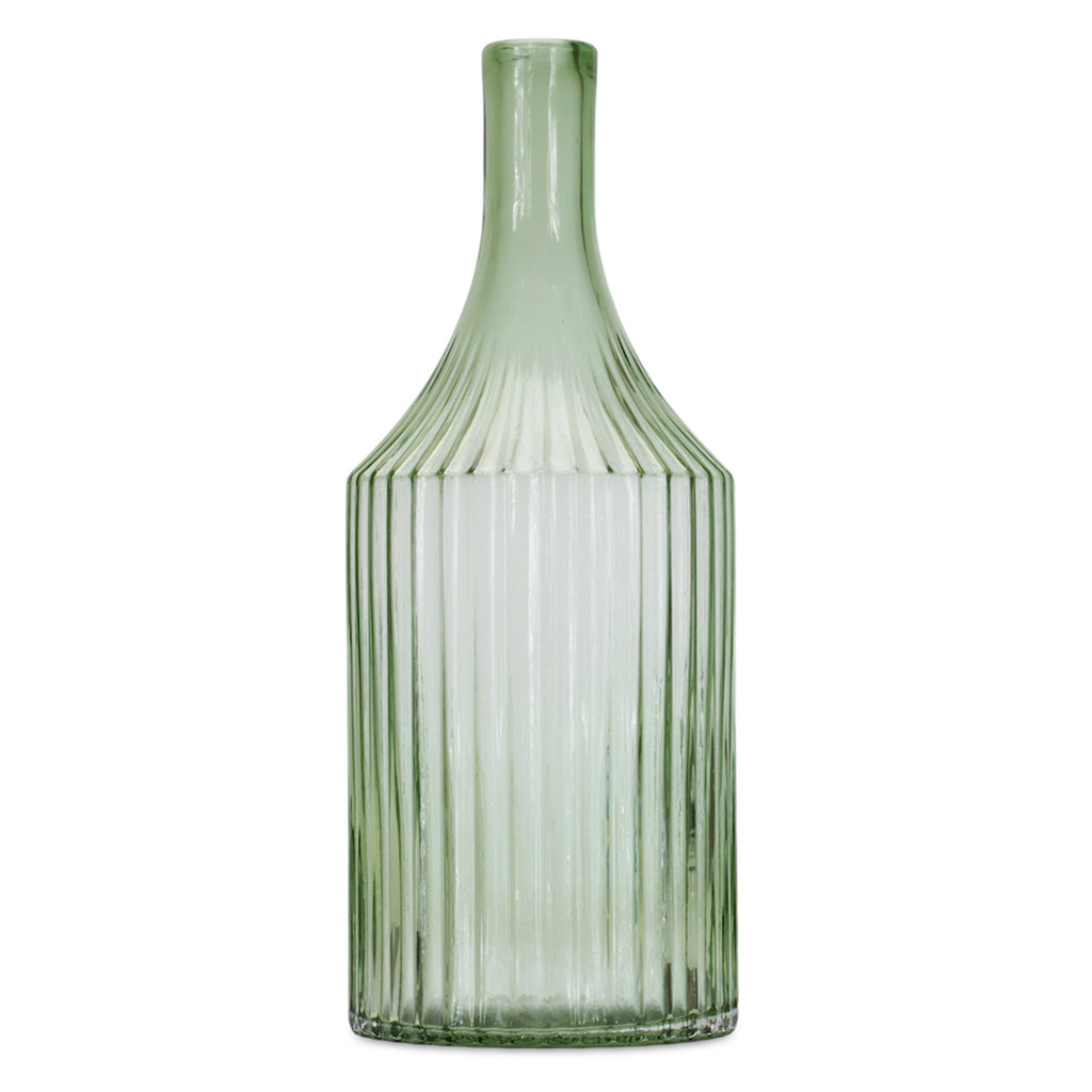 Green Glass Bottle Vase - Bombay Mercantile