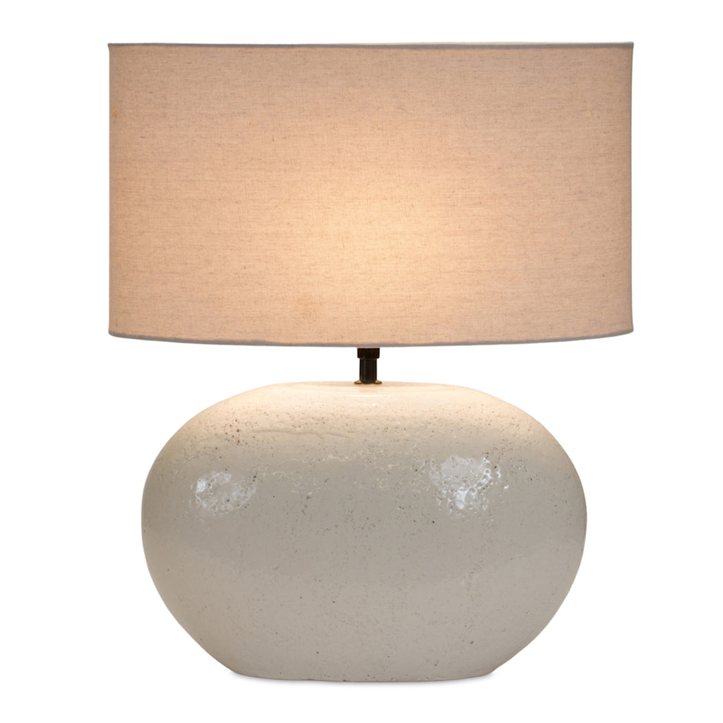 Terra Cotta/ Linen Table Lamp - Bombay Mercantile