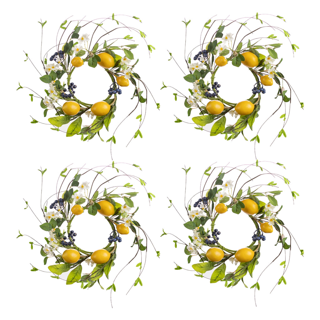 Lemon Candle Ring, Set of 4 - Bombay Mercantile