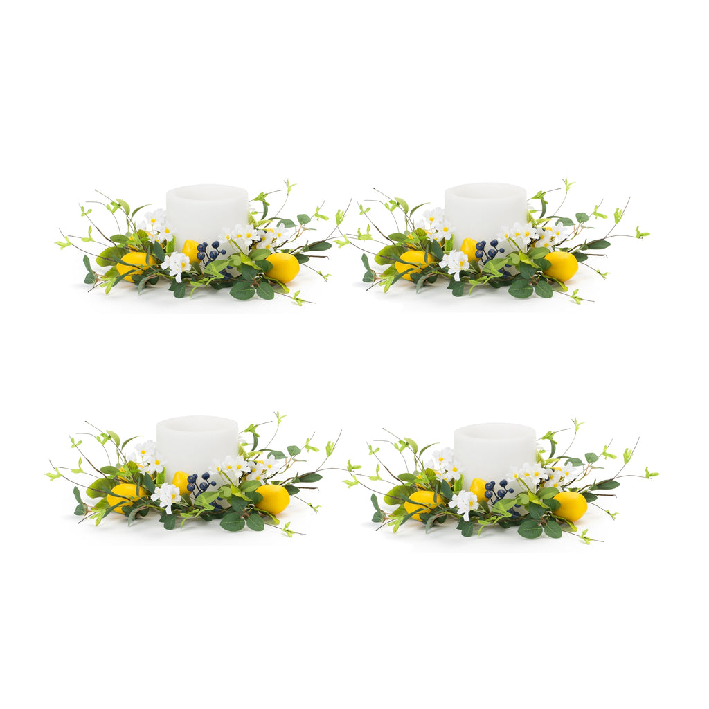 Lemon Candle Ring, Set of 4 - Bombay Mercantile