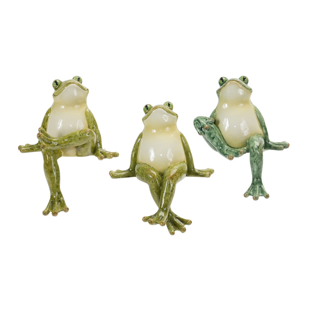 Set of 3, Frog Shelf Sitters - Bombay Mercantile