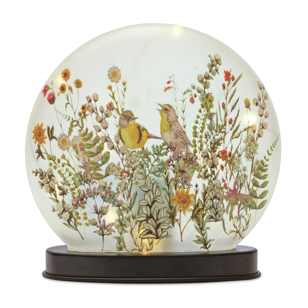 Set of 2 Bird and Floral Globe - Bombay Mercantile
