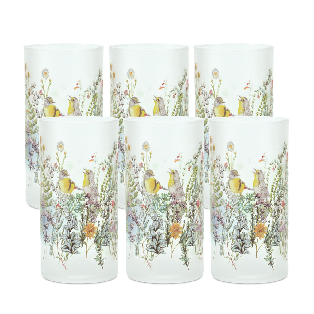 Bird and Floral Candle Holder, Set of 6 - Bombay Mercantile