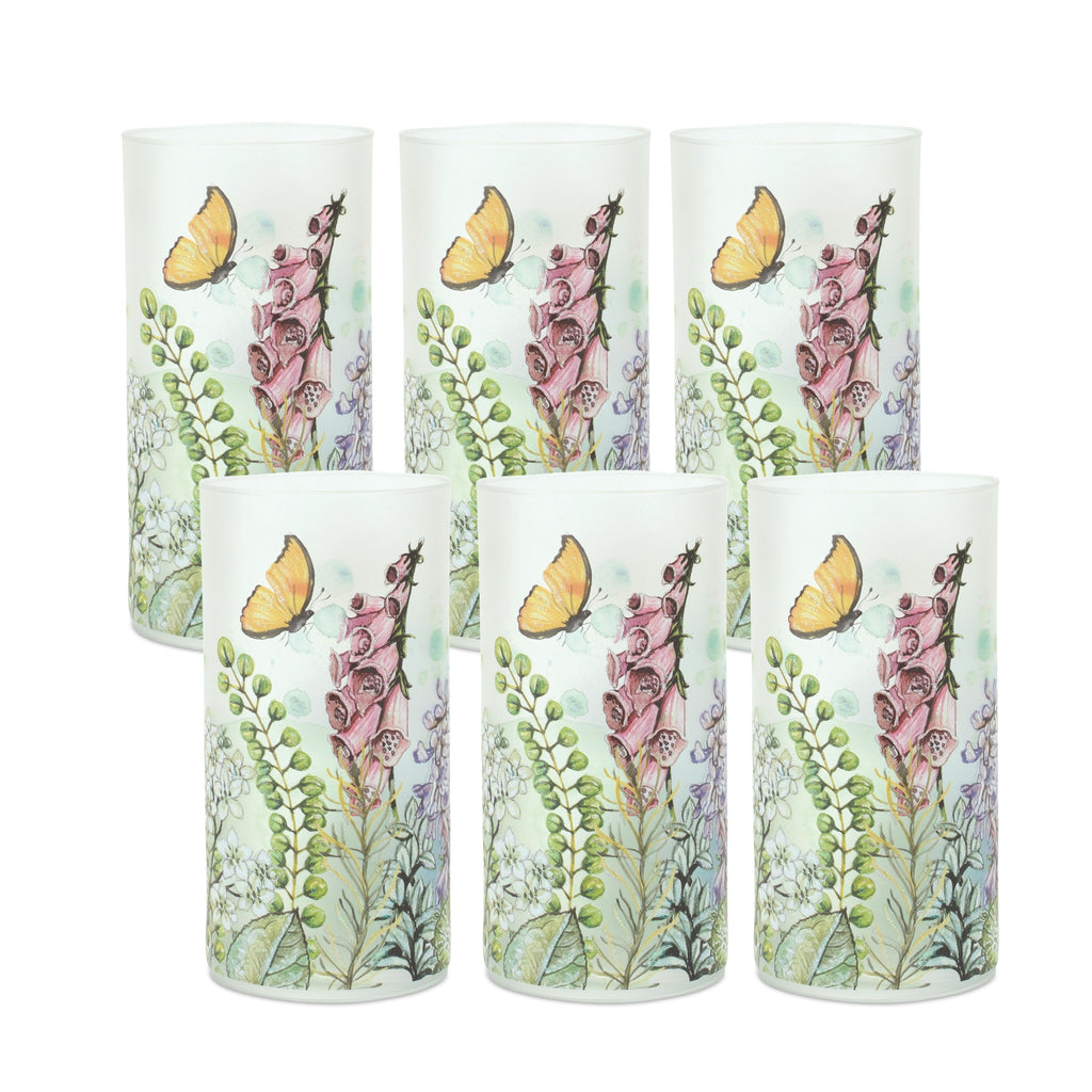FoxGlove And Butterfly Candle Holder, Set of 6 - Bombay Mercantile
