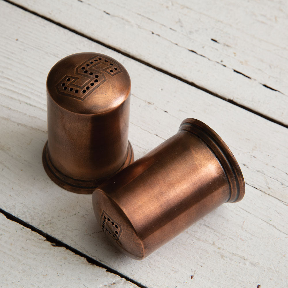 Copper Finish Salt and Pepper Shakers - Bombay Mercantile