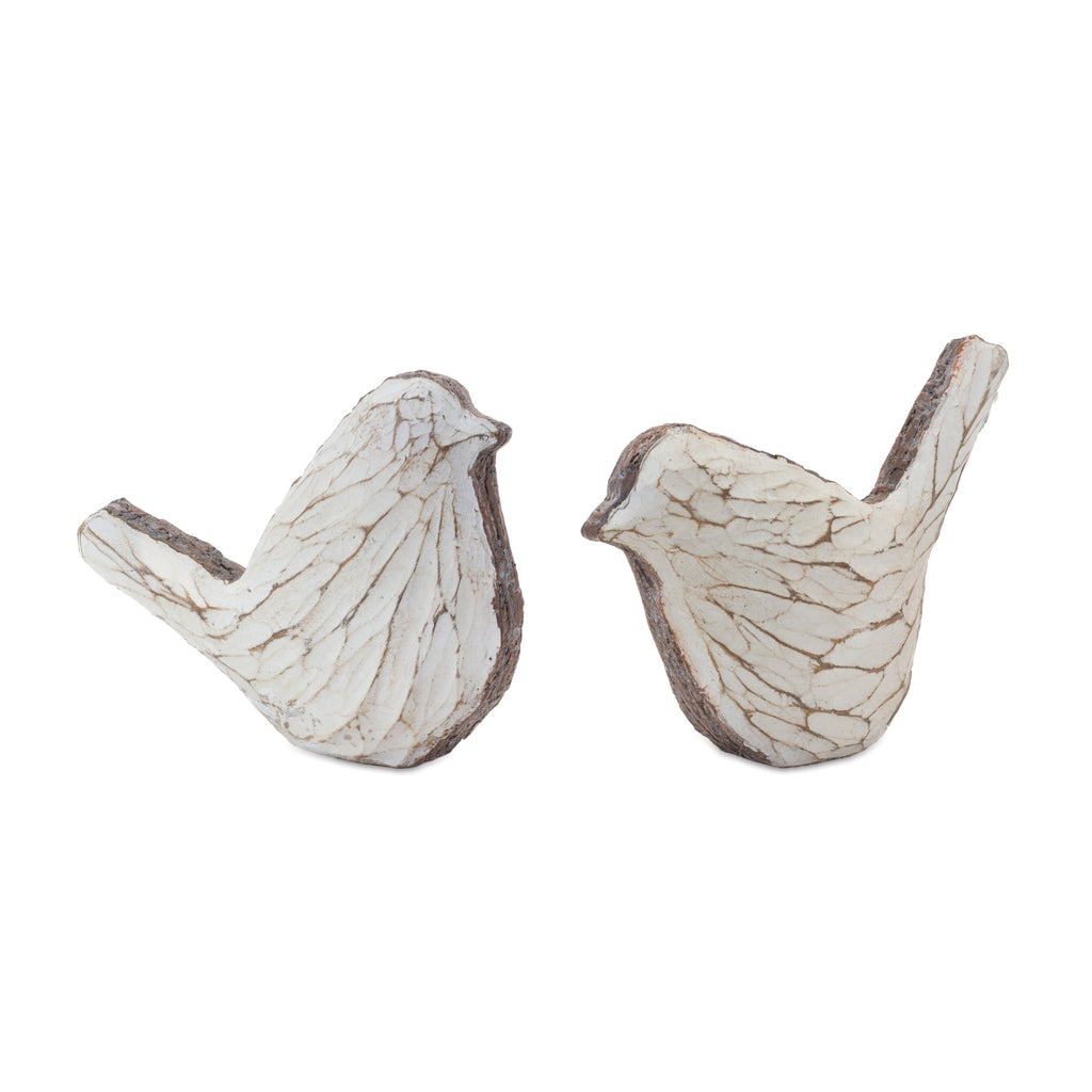 Set of 4, Resin Carved Bird - Bombay Mercantile