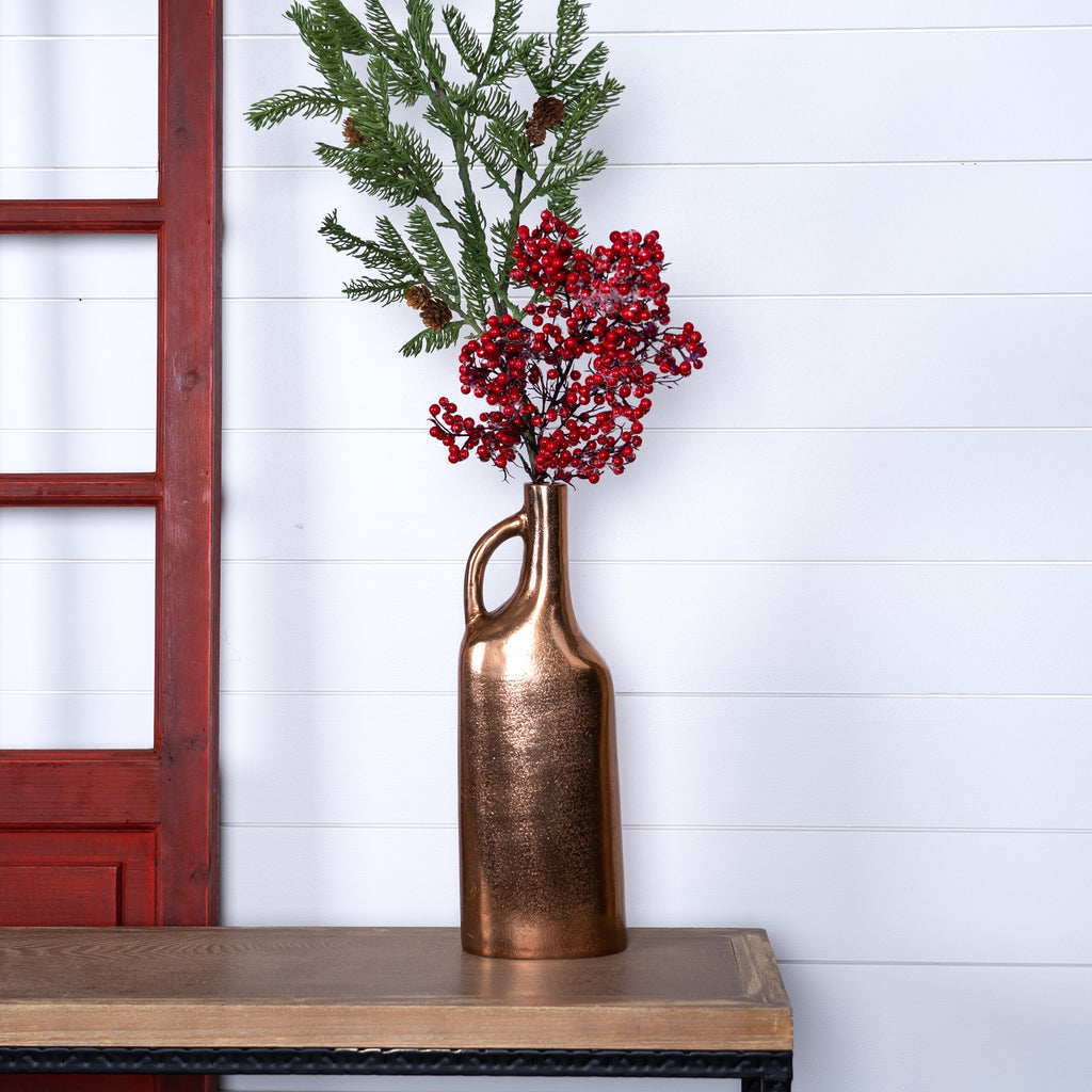 Copper Finish Bottle Vase - Bombay Mercantile