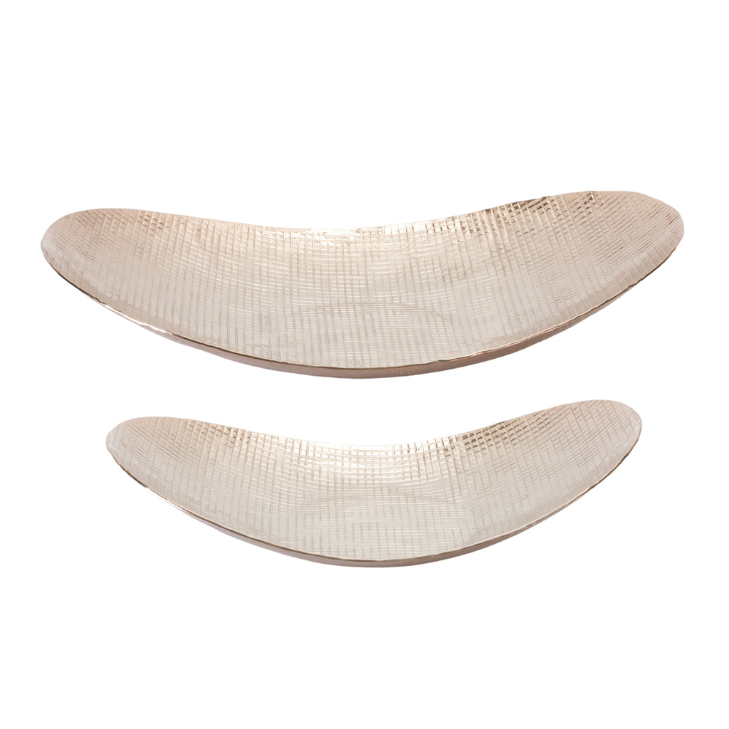 Set of 2 Crescent Aluminum Tray - Bombay Mercantile