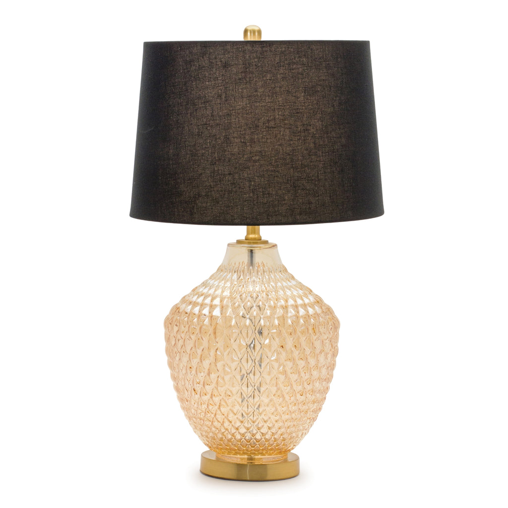 Brown Linen Shade Table Lamp - Bombay Mercantile