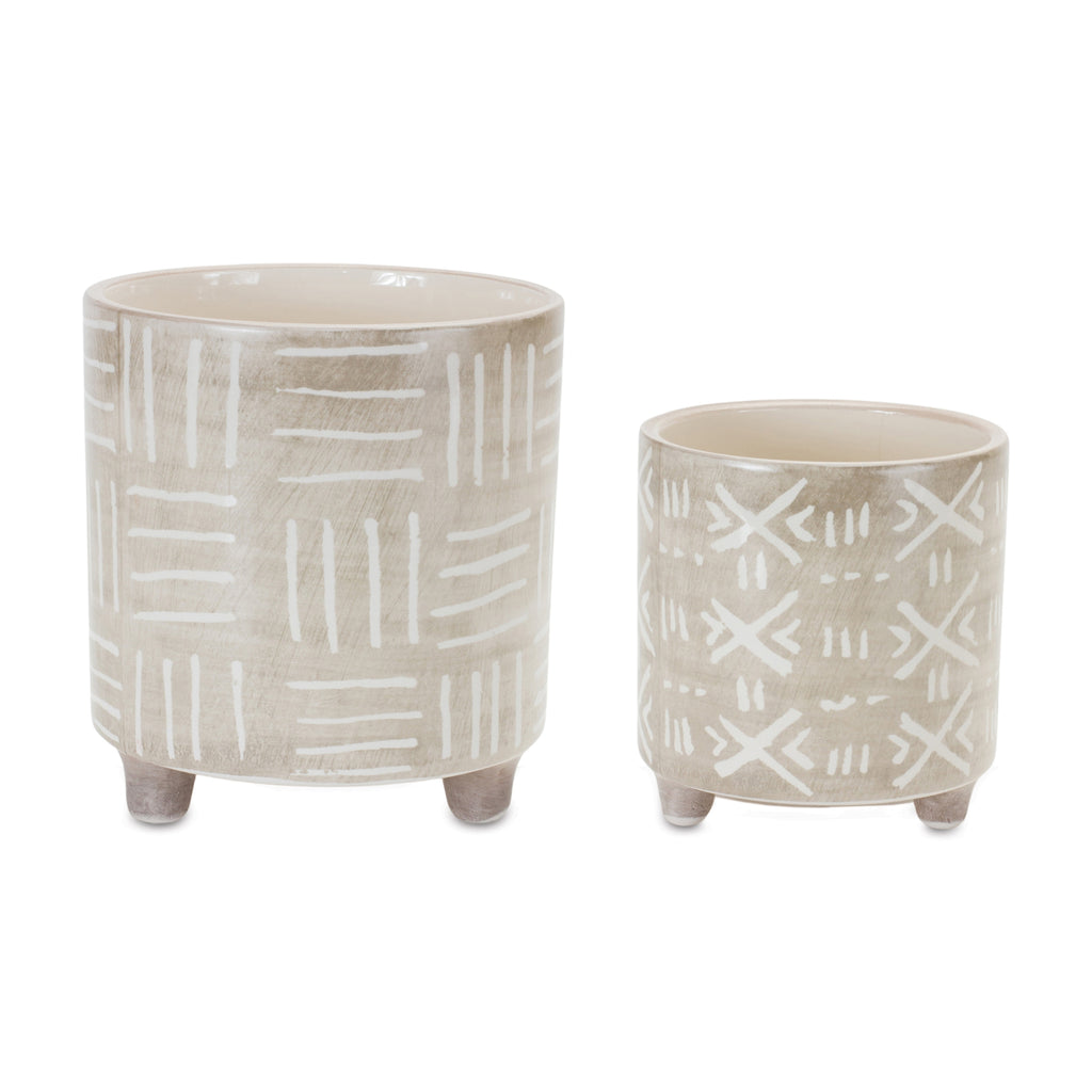 Set of 2 Dolomite Pots - Bombay Mercantile
