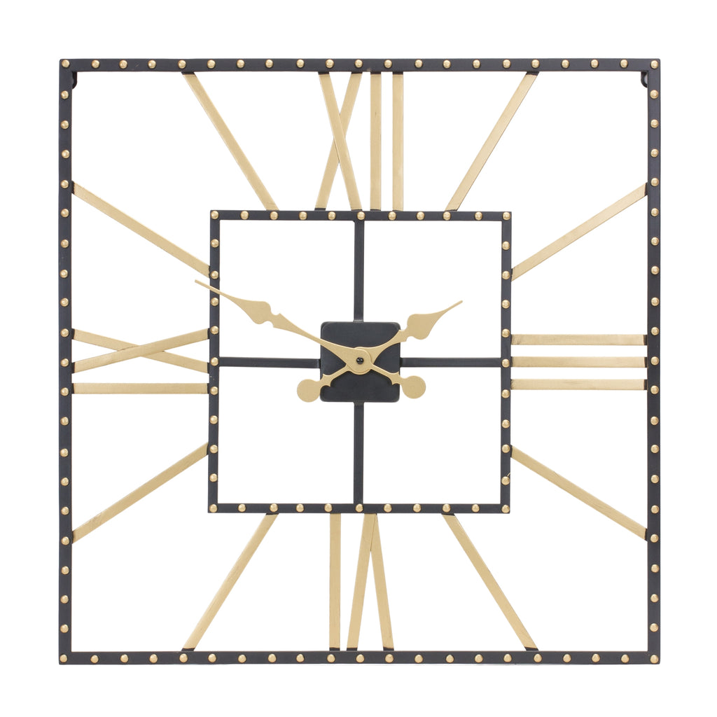 Iron Square Wall Clock - Bombay Mercantile
