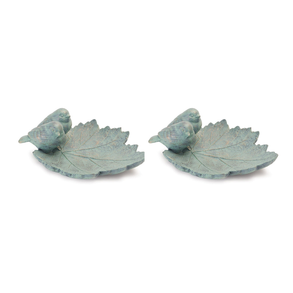 Set of 2 Leaf W/ Birds - Bombay Mercantile