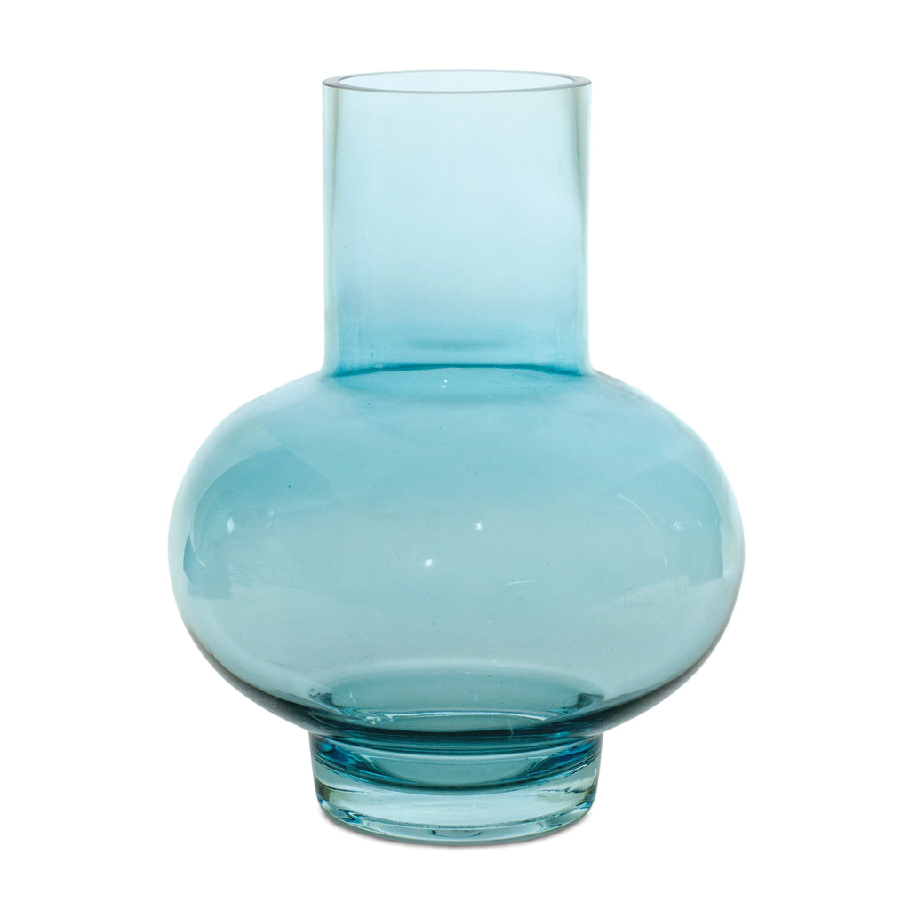 Blue Long Neck Urn Shape Vase, Set of 4 - Bombay Mercantile