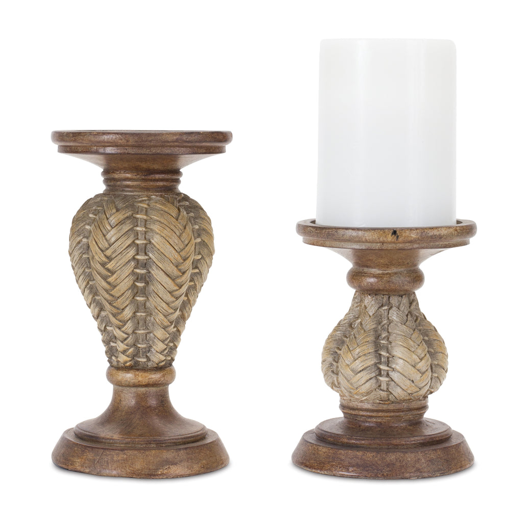 Braided, Set of 2 Candle Holder - Bombay Mercantile