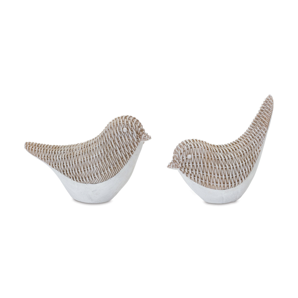 Cane Textured Set of 2 Bird - Bombay Mercantile