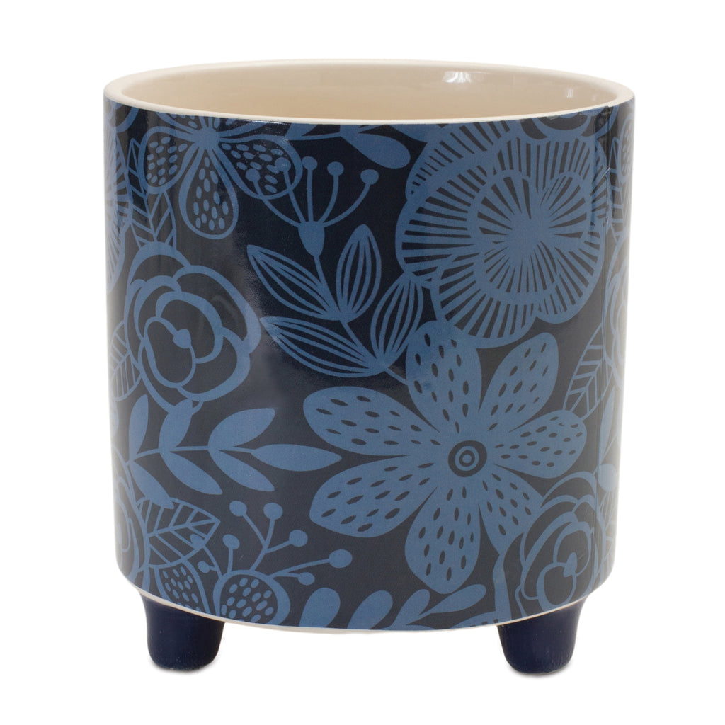 Black and Blue, Set of 2 Pots With Legs - Bombay Mercantile