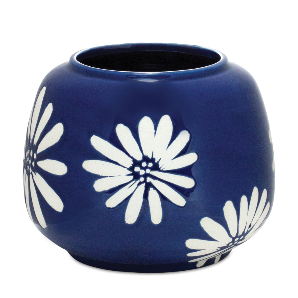 Daisy Painted Small Ceramic Pot - Bombay Mercantile