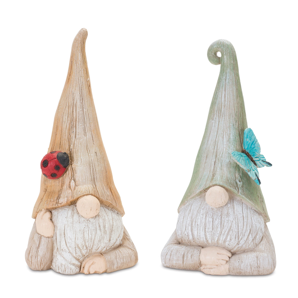 Set of 2 Gnome With Bug and Butterfly - Bombay Mercantile