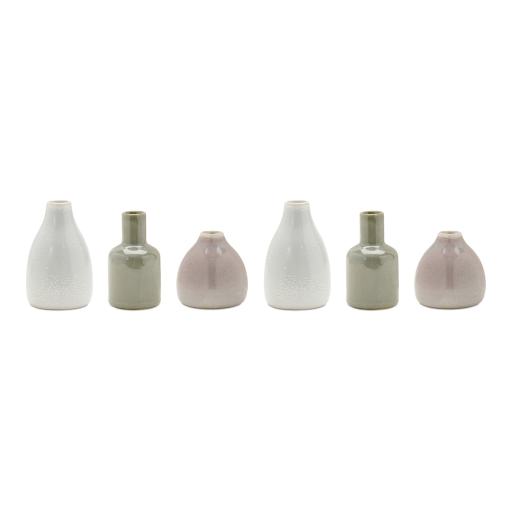 Set of 6 Ceramic vase - Bombay Mercantile