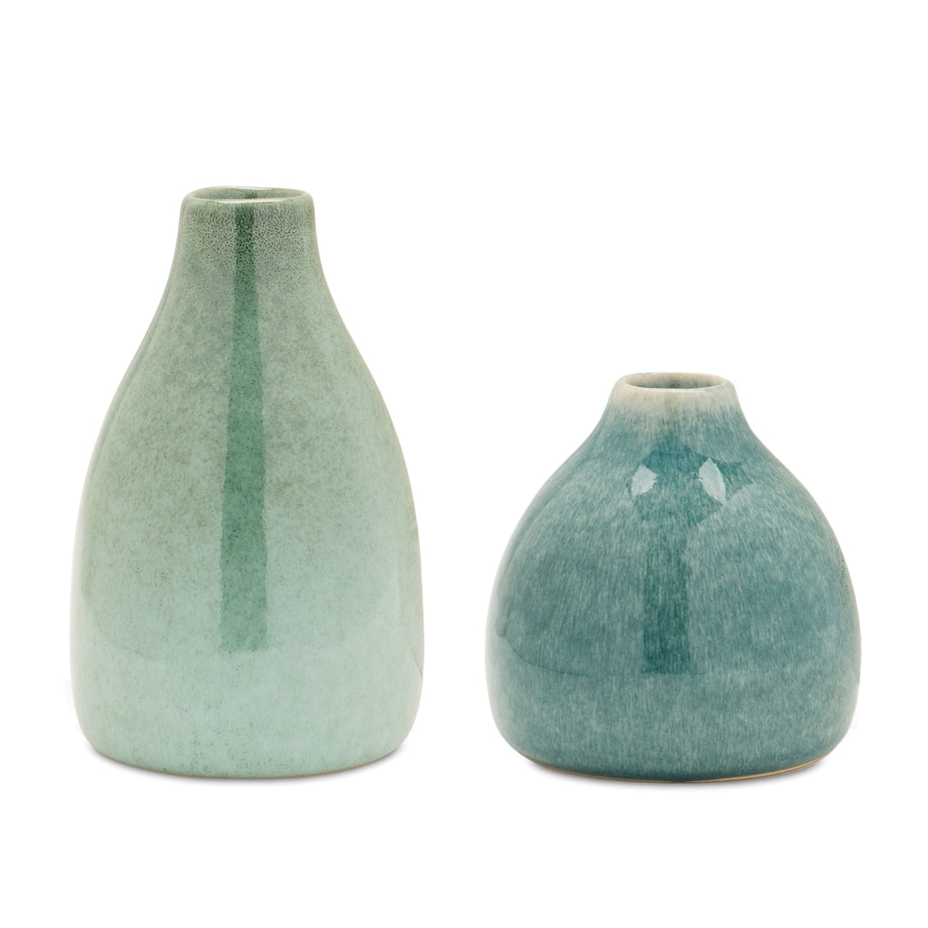 Set of 4 Ceramic Vases - Bombay Mercantile