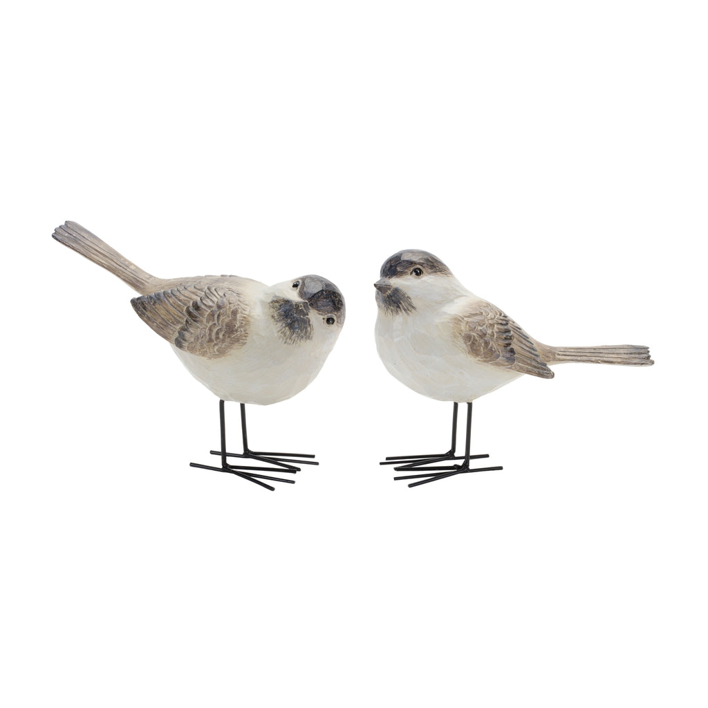 Set of 2 White/ Brown Bird - Bombay Mercantile