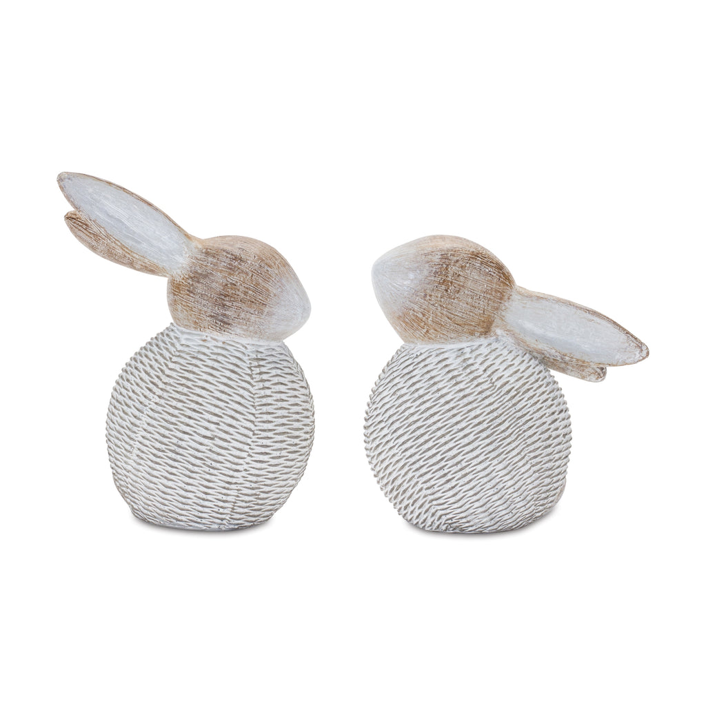 Set of 2 Cane Finished Rabbit - Bombay Mercantile