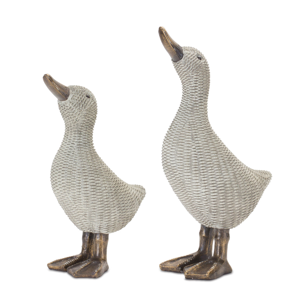 Set of 4 Cane Finished Duck - Bombay Mercantile