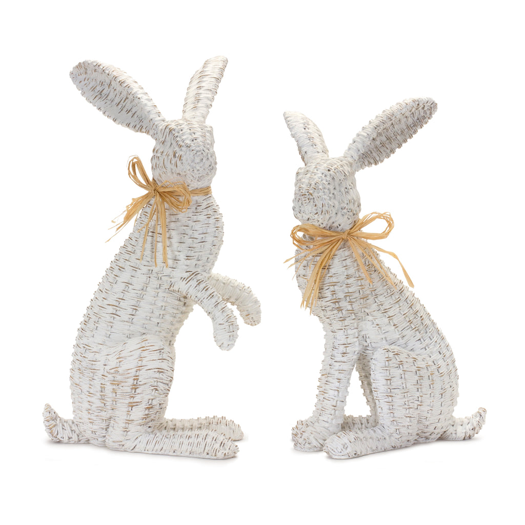 Set of 2 Woven Rabbits - Bombay Mercantile