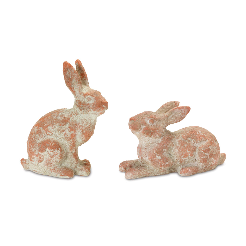 Set of 2, Red n White Rabbits - Bombay Mercantile