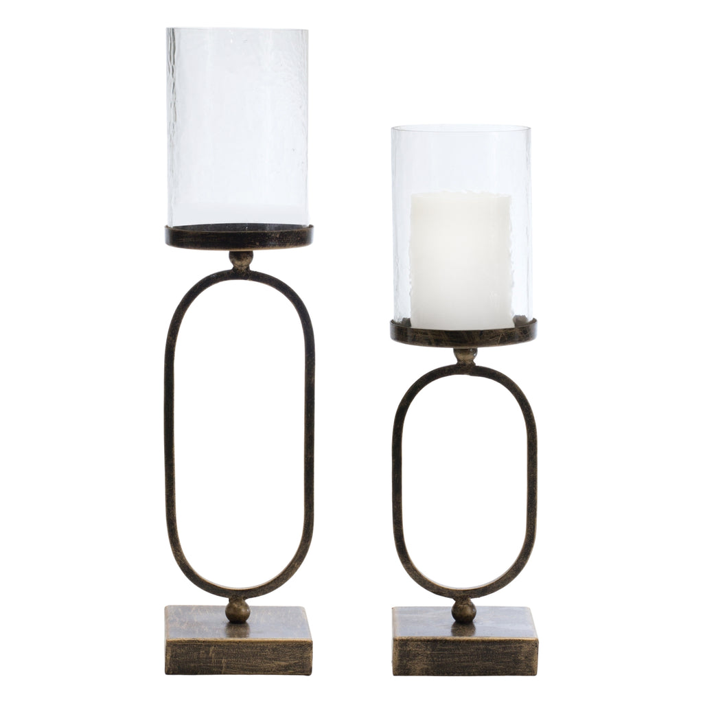 Oval Set of 2 Candle Holder - Bombay Mercantile