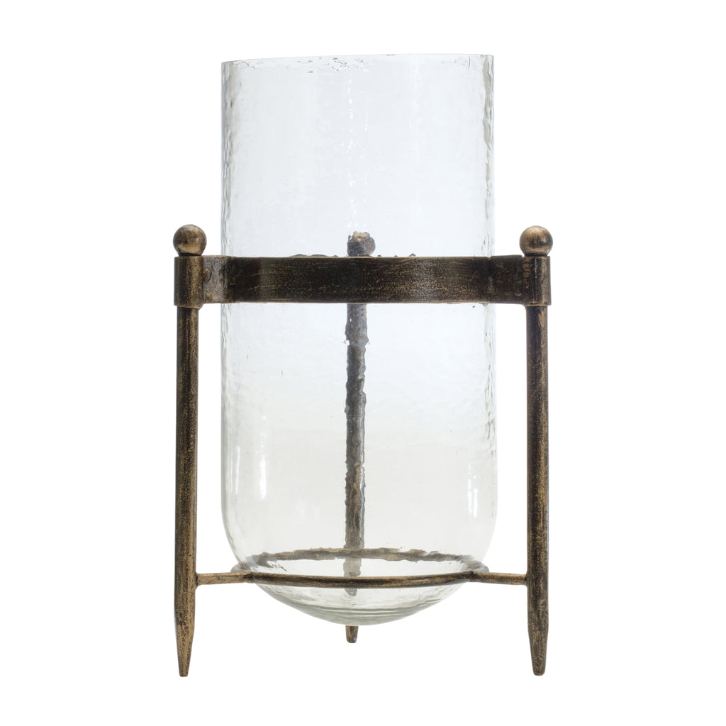 Iron and Glass Candle Holder - Bombay Mercantile