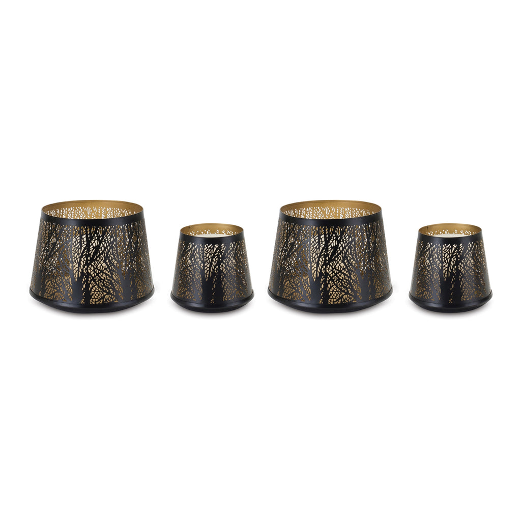 Black Triangular Candle Holder, Set of 4 - Bombay Mercantile