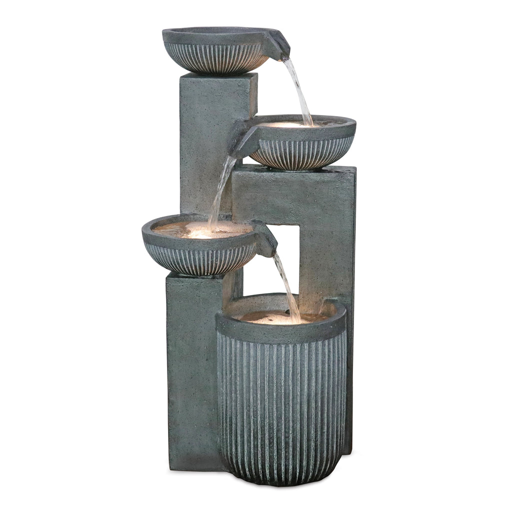 Four Bowl Grey Fountain - Bombay Mercantile