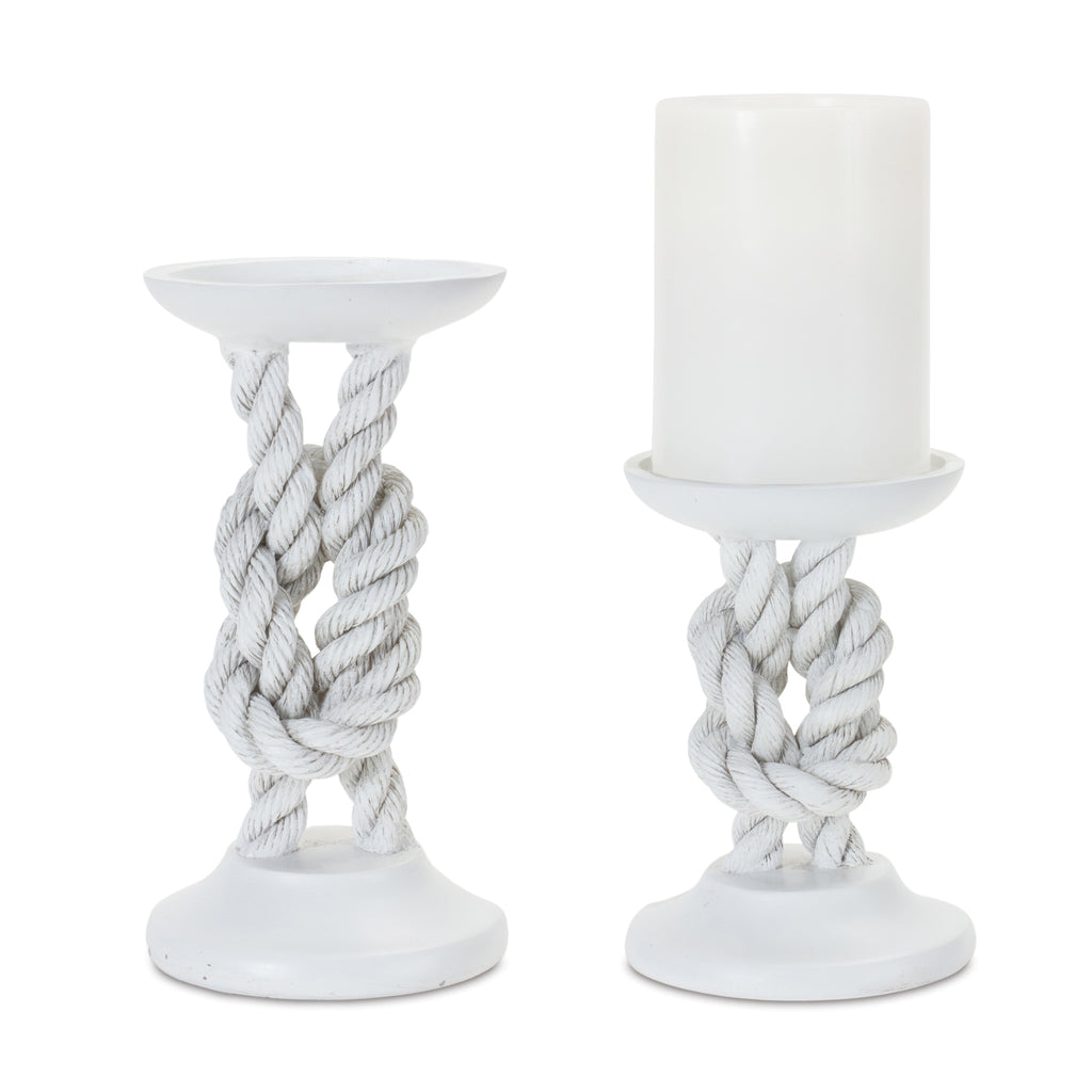 Knotted Candle Holder, Set of 2 - Bombay Mercantile